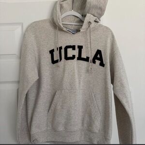 Champion Gray Hoodie with Black Lettering